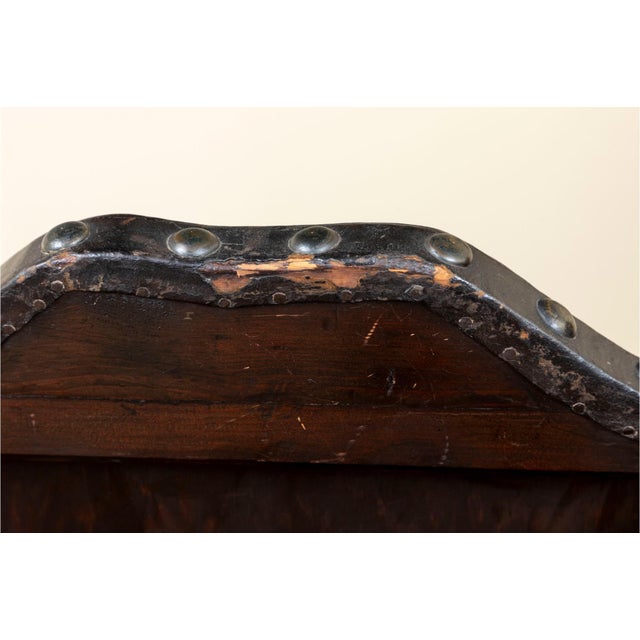 Wood Early 19th Century Jacobean-Era Tooled Leather Back & Seat Chair For Sale - Image 7 of 10