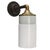 Mid-Century Modern Vintage Industrial Sconce in White Porcelain and Opaline Glass For Sale - Image 3 of 7