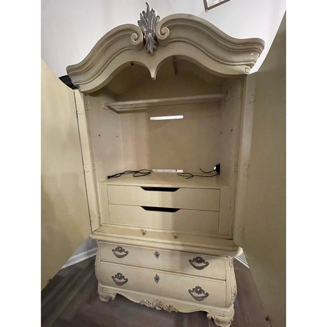Vanilla Thomasville Bellasera Collection Wardrobe Armoire in Riviera Pearl For Sale - Image 8 of 11