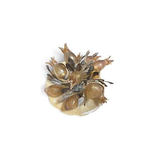 Vintage Table Lamp with Amber Glass Fruits, Italy For Sale - Image 4 of 10