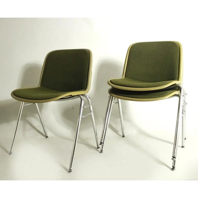 Stackable chair by Jørgen Kastholm for Kusch and co from the 1970s. Material is chromed steel, plastic and fabric. They...