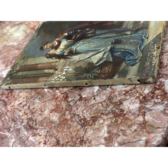 Antique Reproduction Painting of Annie M Snyder’s Elizabethan Lovers C. 1852-1927. For Sale - Image 12 of 12