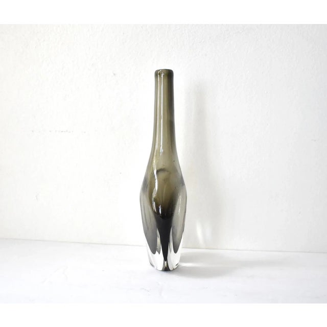 Mid-Century Modern Vintage Mid-Century 1950s Nils Landberg for Orrefors Swedish Sommerso Dusk Series Vase For Sale - Image 3 of 10
