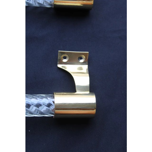 Venini Murano Glass and Brass Handles from Venini, 1940s, Set of 2 For Sale - Image 4 of 8