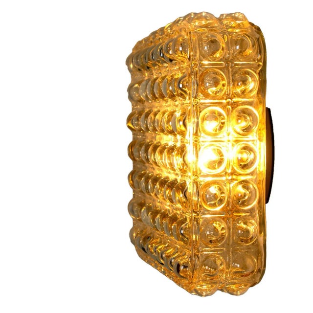 Square Shaped Bubble Glass Wall Lights by Glashütte for Limburg, 1970s, Set of 2 For Sale - Image 10 of 11