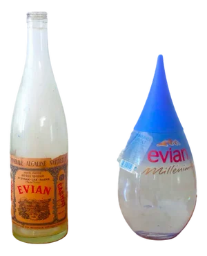 Water Bottles from Evian, 2000, Set of 2