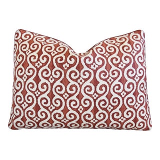 Designer Le Gracieux Wakari Rubia Abstract Feather/Down Pillow 22" X 16" For Sale