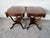 1960s Vintage Eclectic Mahogany Curule-Base Side Tables With Brass Inlay – Pair For Sale - Image 5 of 18