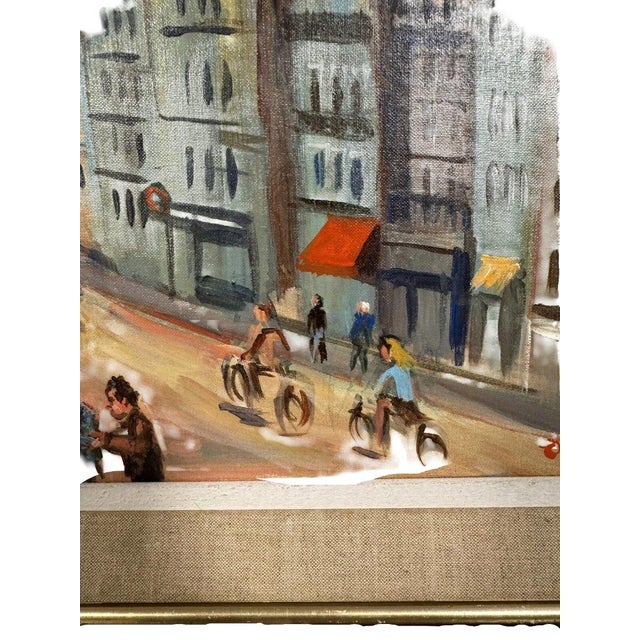 OLLIER: Oil on canvas mounted on panel, Lively view of Paris, 20th century, Salon des Indépendants 2000, signed lower...