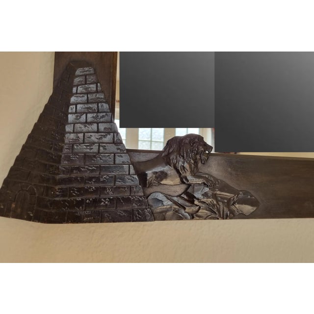 Art Deco Egyptian Revival Walnut Mirrors, 1920, Set of 2 For Sale - Image 11 of 16