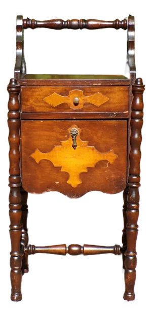 Vintage Art Deco Humidor Walnut Stand Copper Lined Cabinet End Table Nightstand