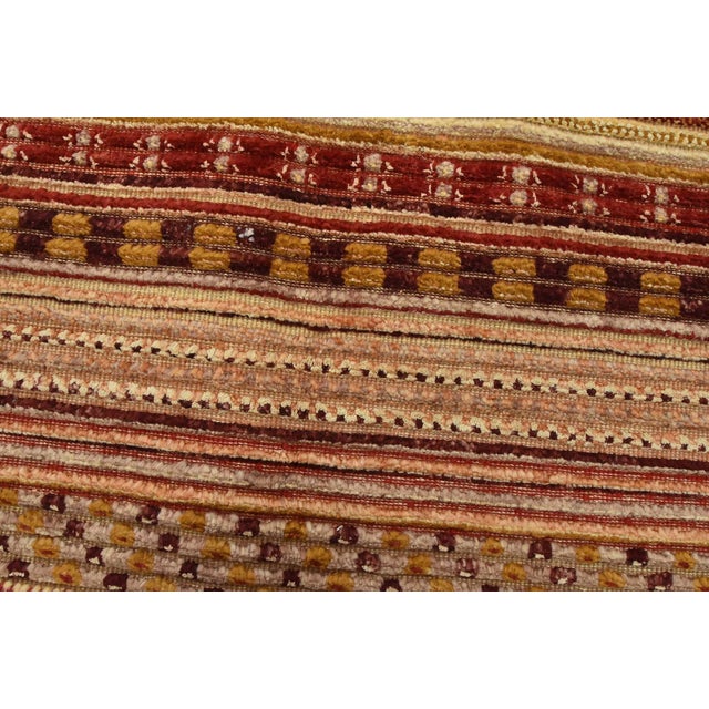 Gabbeh Rug 9’1” X 11’11” Multicolor Wool Striped Hand-Knotted Carpet For Sale - Image 10 of 15