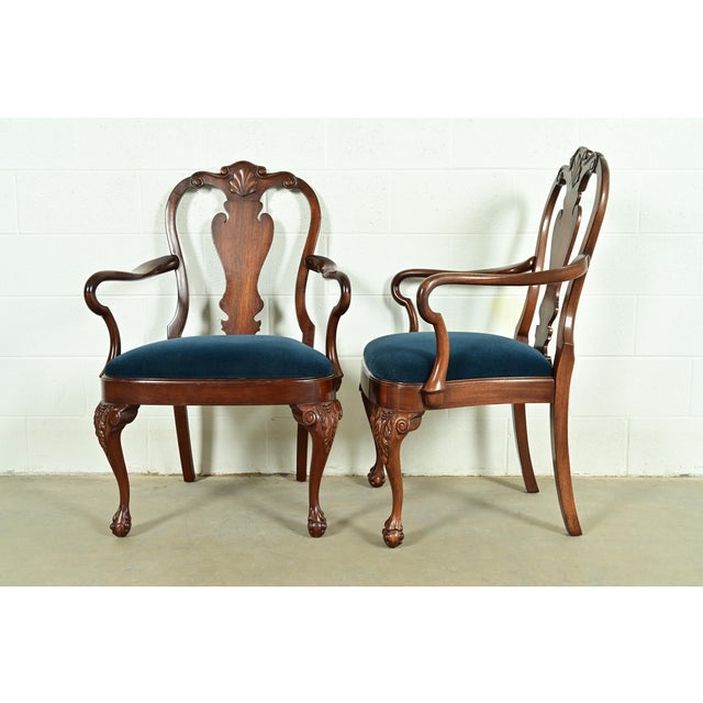 Smith & Watson Georgian Carved Mahogany Armchairs, Pair For Sale - Image 10 of 14