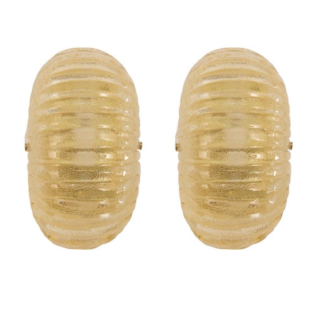 Vintage Italian Wall Lights in Amber Murano Glass and Brass Wall Lights, 1990s, Set of 2 For Sale - Image 10 of 10