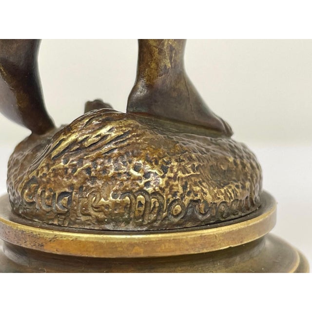 19th Century French Bronze Flower Girl Sculpture by Auguste Moreau Decorative Signed French Figural Bronze with Documented...