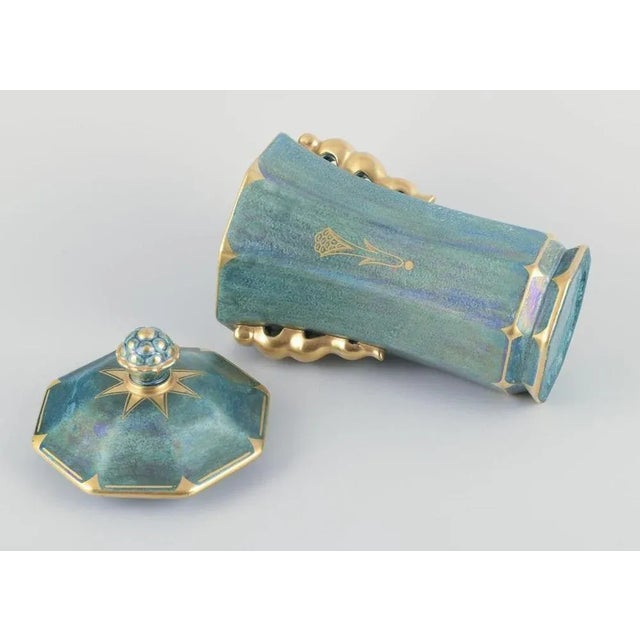 Large Octagonal Lidded Vase by Josef Ekberg for Gustavsberg, 1940s For Sale - Image 6 of 8