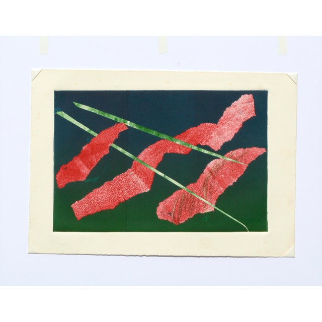 Abstract Red and Green Modern Abstract Lithograph by Patricia A. Pearce For Sale - Image 3 of 6