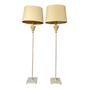 Pair of Buffet Lamps With Antique Fragments