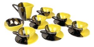 Vintage Ceramic Coffee Set from Vallauris, 1950s, Set of 14