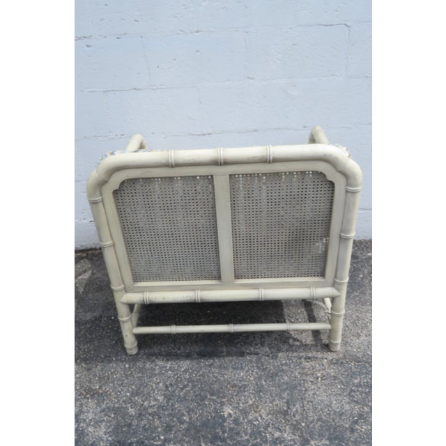 Wood Hollywood Regency Faux Bamboo Painted Side Chair and Settee Set 5990 For Sale - Image 7 of 16