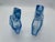 Glass Late 20th Century Pair of Sculptural Light Blue Art Glass Decanters With Faceted Stoppers, Mid-Century Modern For Sale - Image 7 of 15