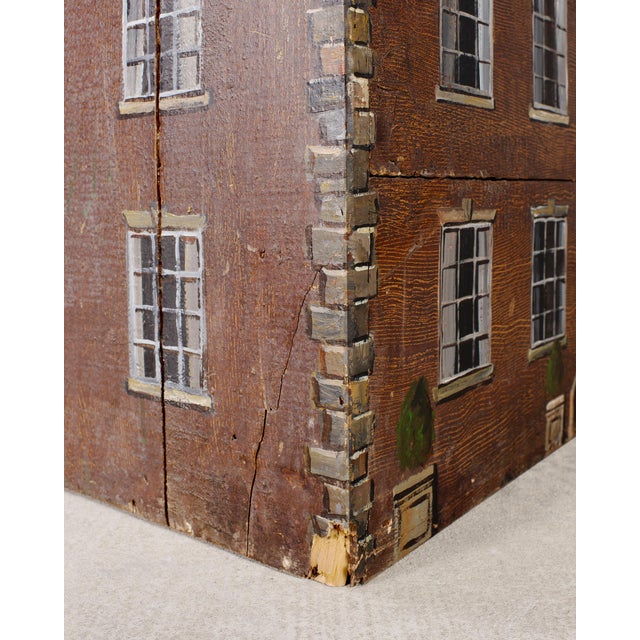 Country English Painted Pine Trunk With Georgian House Facade For Sale - Image 16 of 17