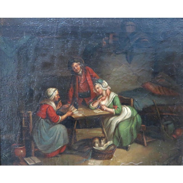 18th Century - Flemish/Dutch Original Oil on Canvas on Board - "The Fortune Teller" - Ex Christies For Sale - Image 4 of 6