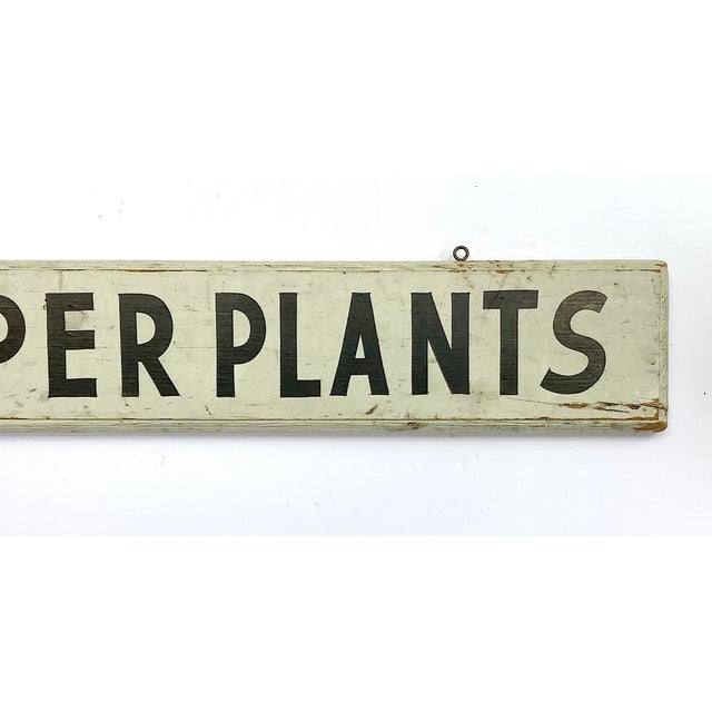Vintage Wood Black & White Pepper Plants Farm Stand Sign For Sale - Image 6 of 7