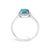 Early 21st Century 10K White Gold Blue Topaz and 1/10 Cttw Diamond Halo Ring For Sale - Image 5 of 7
