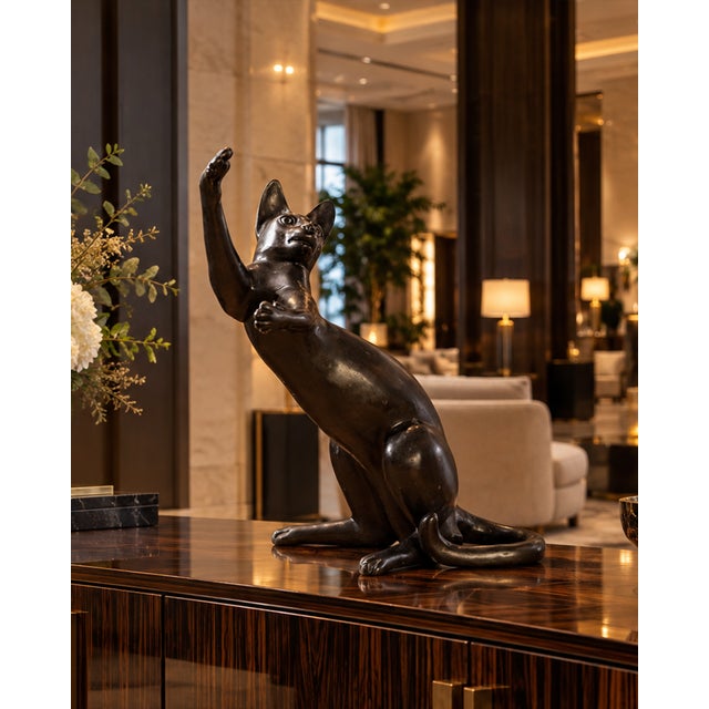 Mid-Century Modern Unknown, Sculpture Chat, 1960s, Bronze For Sale - Image 3 of 8