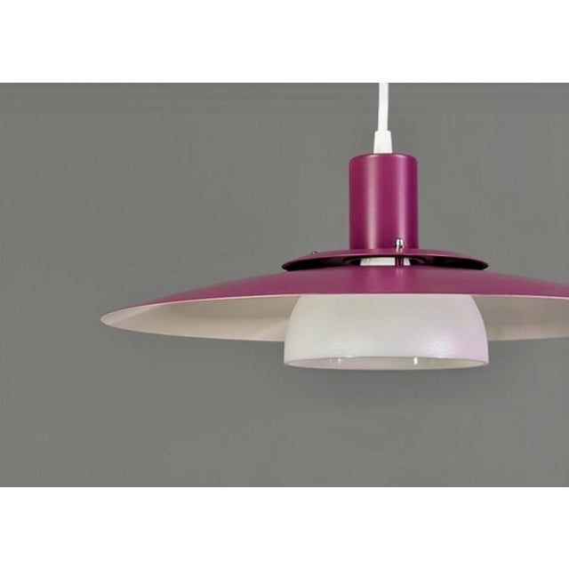 Metal Vintage Danish Purple Pendant Lamp, 1970s For Sale - Image 7 of 11