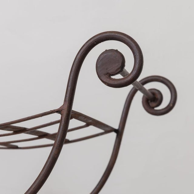 1920s French Iron Curule Stool For Sale - Image 10 of 11