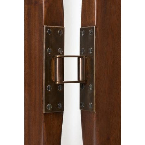 Handcrafted Panama II Brass and Walnut Wood Screen by Reda Amalou Design For Sale - Image 6 of 10