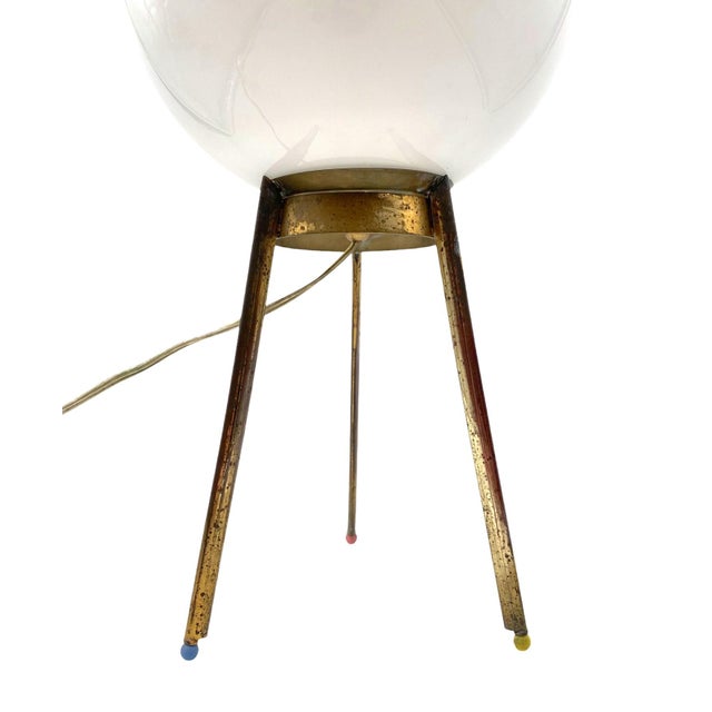 Mid-Century Modern Mid-Century Tripod Brass Table Lamp, 1950s For Sale - Image 3 of 18