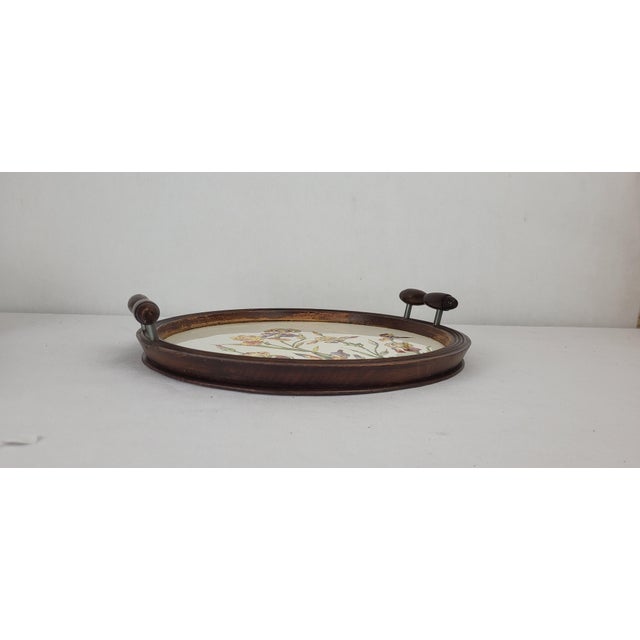 Art Nouveau Earthenware Tray from Sarreguemines, 1890s For Sale - Image 3 of 6