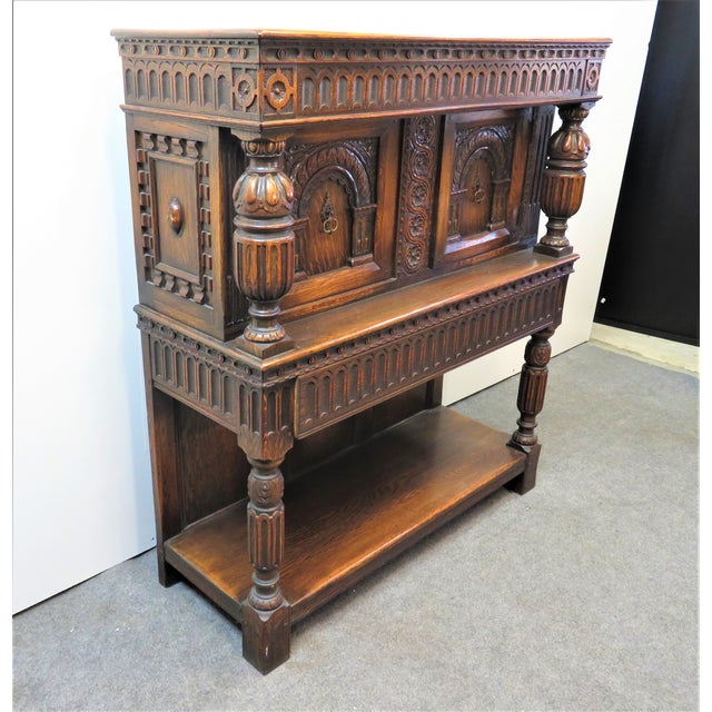 Kittinger Jacobean Feudal Oak Liquor Chairish