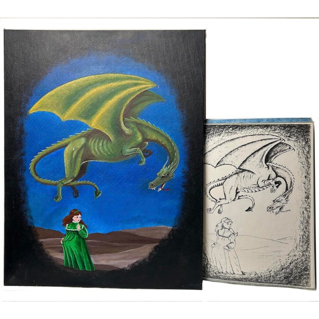Portfolio Acquisition: "The Toymaker’s Apprentice" Unpublished 1980s Dark Fantasy Manuscript & 19 Canvas Paintings - 21 Pieces For Sale - Image 9 of 16