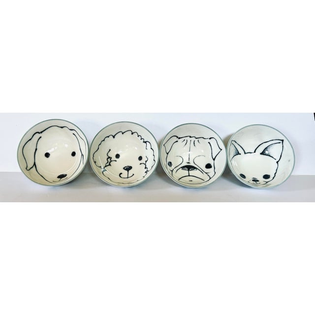 Illustration 1990s Dog Images Bowls, Set of 4 For Sale - Image 3 of 4