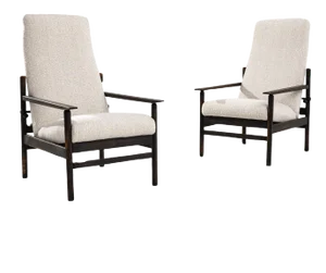 20th Century Scandinavian Wooden Folding Armchairs, a Pair