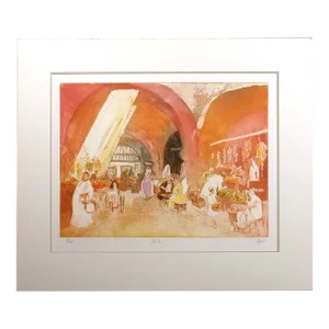 William Papas "Souk" Hand Signed & Numbered Artwork Etching, Matted