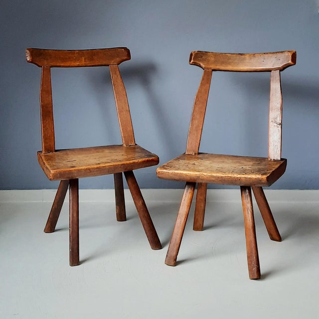 Rustic Antique 19th Century Farmhouse Chairs, Set of 2 For Sale - Image 3 of 17