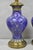 Vintage Chinoiserie Blue Enamel Chinese Brass Jardinierie Table Lamps - A Pair For Sale - Image 4 of 14