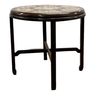 Early 20th Century Old Shanghai Style Hongmu and Marble Round Table For Sale