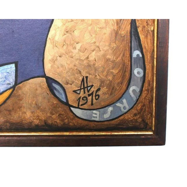 Vintage Mid Century "Gossipers" Acrylic Painting by Andrei Hudiakoff For Sale - Image 6 of 9