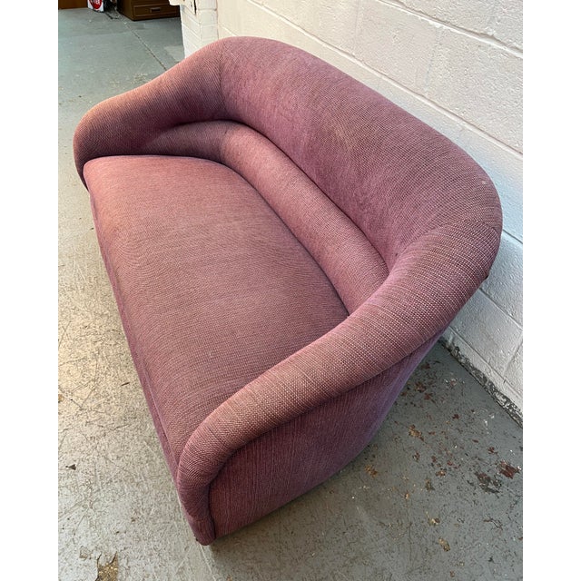 Vintage Upholstered Mid-Century Modern Sculptural Loveseat For Sale In New York - Image 6 of 15