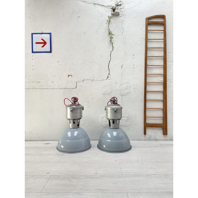 Industrial Vintage Industrial Lamps, Set of 2 For Sale - Image 3 of 18
