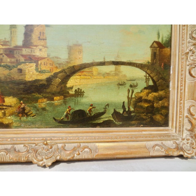 Oil on Canvas Pair of Italian Idyll Scenes Circa 50s - A Pair of 2 For Sale - Image 9 of 16