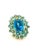 Bochic "Orient" Vintage Blue Topaz Cocktail Ring Set In 18K Gold & Silver For Sale - Image 9 of 18