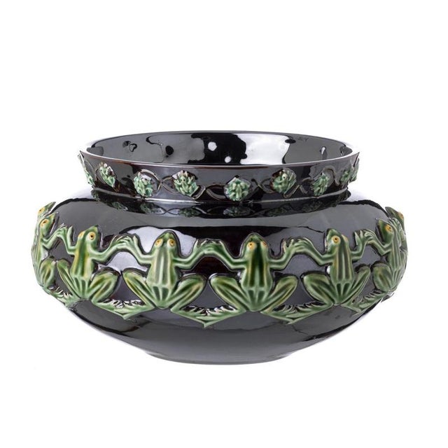 Earthenware Cachepot from Caldas Bordalo For Sale - Image 6 of 6