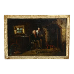 Cottage Interior 19th Century English Oil Painting by Dave Crockett